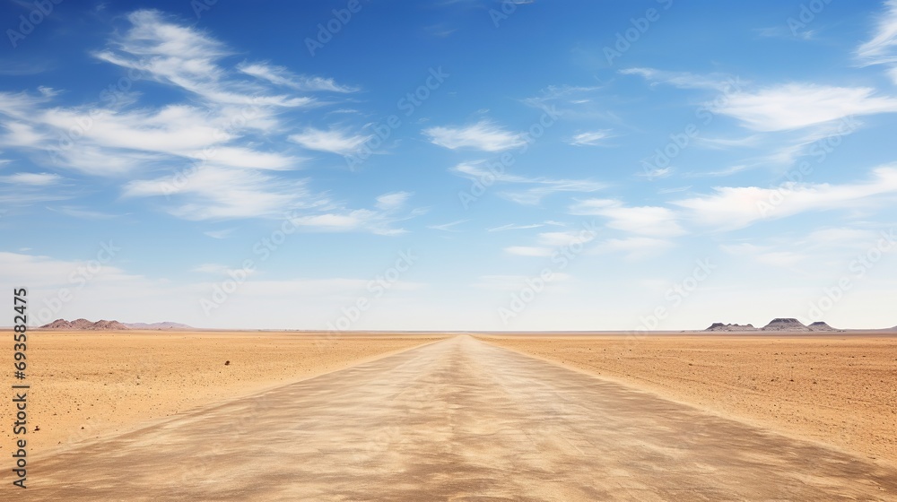 The view of a city from a desert road. The view of a city from a desert road.
