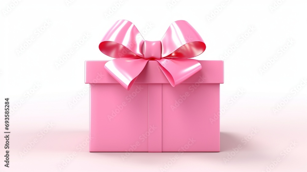 Pink open gift box with ribbon isolated on white background. Pink open gift box with ribbon isolated on white background.