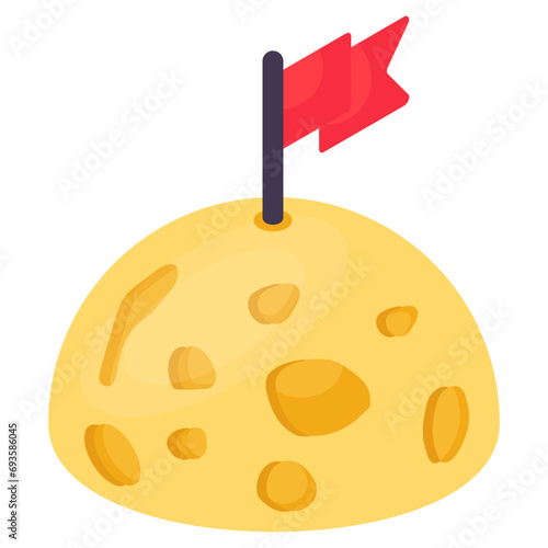 A unique design icon of flagged planet 