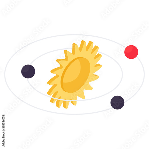 Modern design icon of solar system 