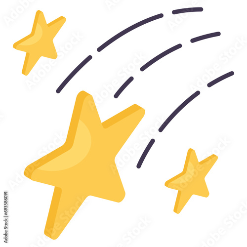 A creative download icon of glowing stars 