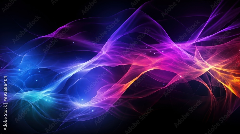 Multicolored light effects creating luminous waves, rays of light, luminous fog, pyrotechnic effects, disco music style Multicolored light effects creating luminous waves, rays of light, luminous fog, pyrotechnic effects, disco music style