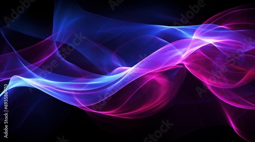 Multicolored light effects creating luminous waves, rays of light, luminous fog, pyrotechnic effects, disco music style