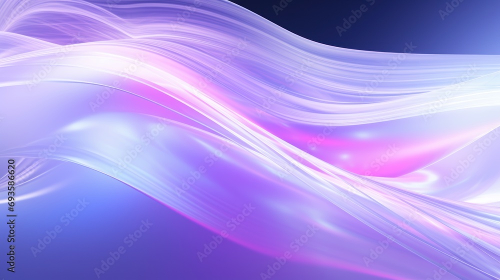 Fototapeta premium Wavy lights with soft blue, purple, and white light effects, ideal for modern patterns and wallpaper