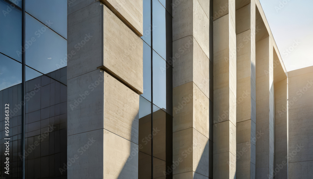 Urban Abstract: Modern Concrete Building Design in Cityscape Urban Abstract: Modern Concrete Building Design in Cityscape