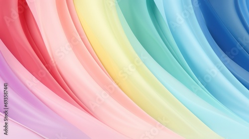 Background with soft three-dimensional colored waves, rainbow effect, a soothing backdrop conveying emotions of joy, peace, and serenity of the soul