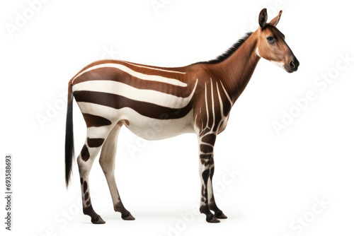 Okapi on white background