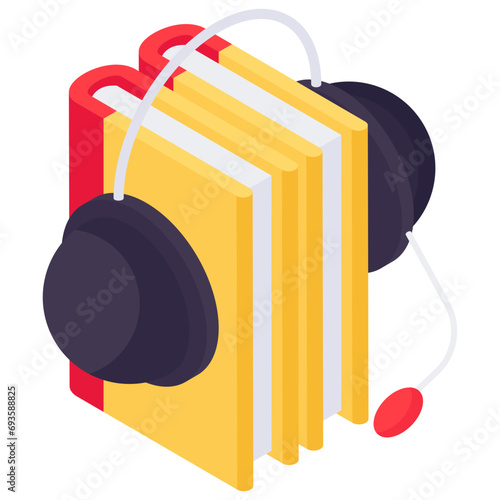 Creative design icon of audiobook