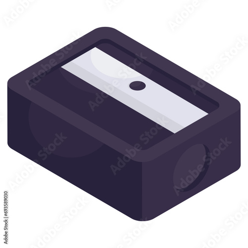 Conceptual isometric design icon of sharpener