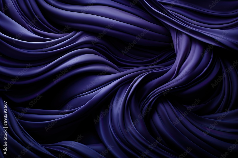 Fototapeta premium Luxurious Purple Blue Silk Fabric Draped Elegantly