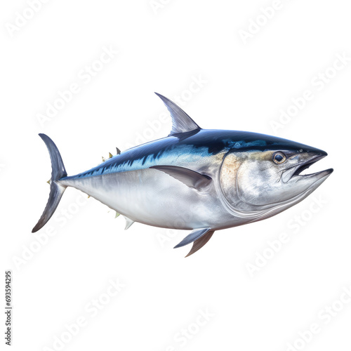 Bluefin tuna isolated on white or transparent background.