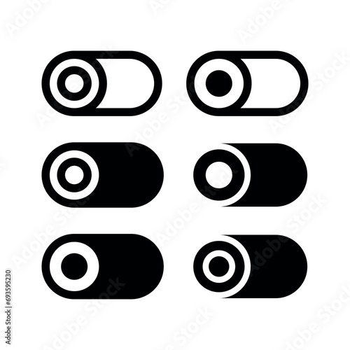 Roll icons set. Designations for a roll of paper, fabric, wallpaper or linoleum. Symbol for printing, printer or construction and repair.