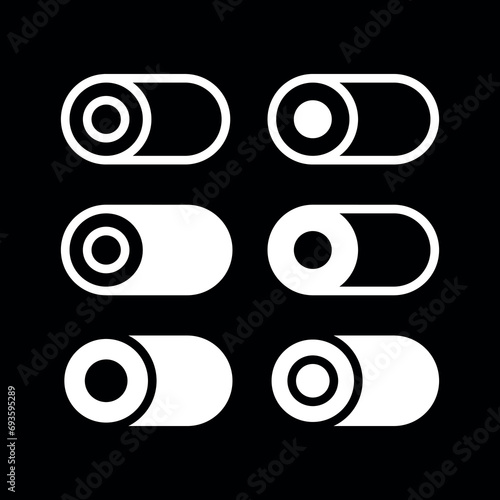 Roll icons set. Designations for a roll of paper, fabric, wallpaper or linoleum. Symbol for printing, printer or construction and repair.