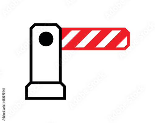 Barrier icon. Entry barrier. Paid parking attribute. Symbol of access control or entry restrictions.