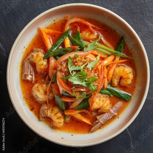 thai noodle soup with shrimp