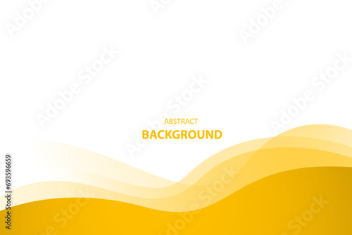 Yellow wave layer abstract background with white space for text and message. template design