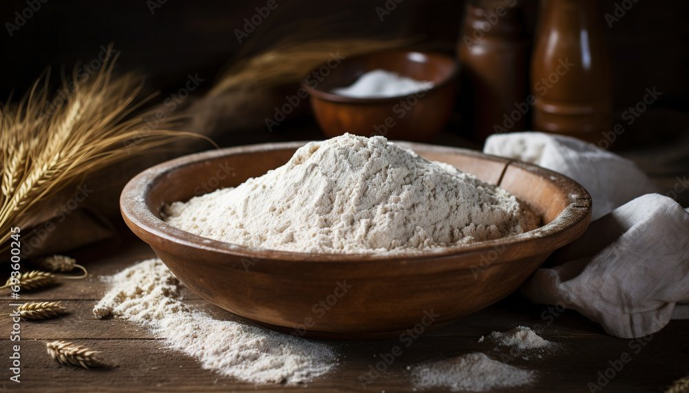 Concept bakery products, artisan, rustic and traditional. The narrative aspect of dough fermentation Concept bakery products, artisan, rustic and traditional. The narrative aspect of dough fermentation