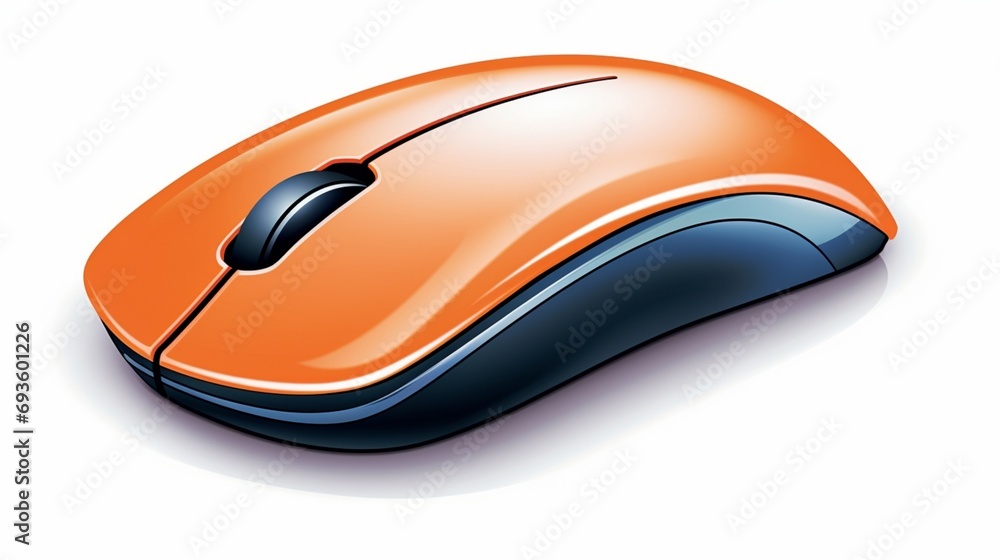  art image of a computer mouse on solide white background