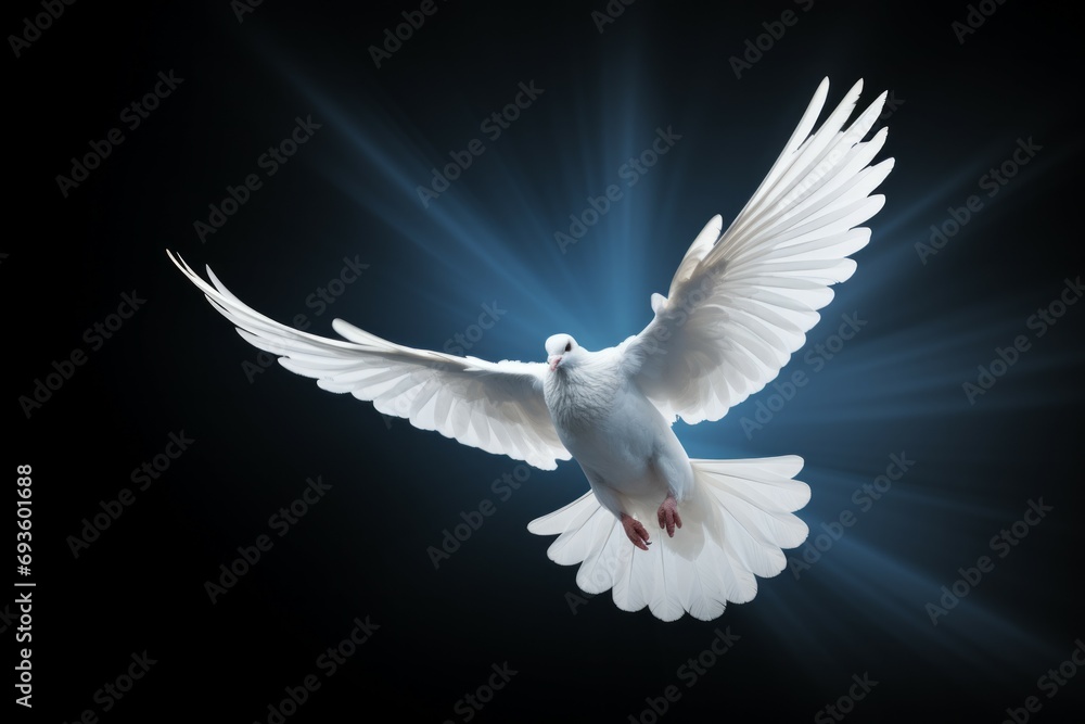 Fototapeta premium Dove on blue background