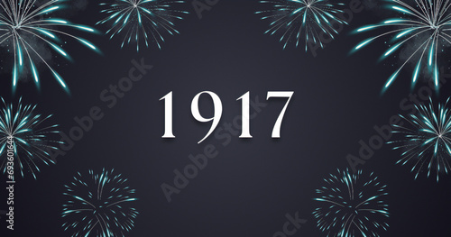 Vintage 1917 birthday, Made in 1917 Limited Edition, born in 1917 birthday design. 3d rendering flip board year 1917.