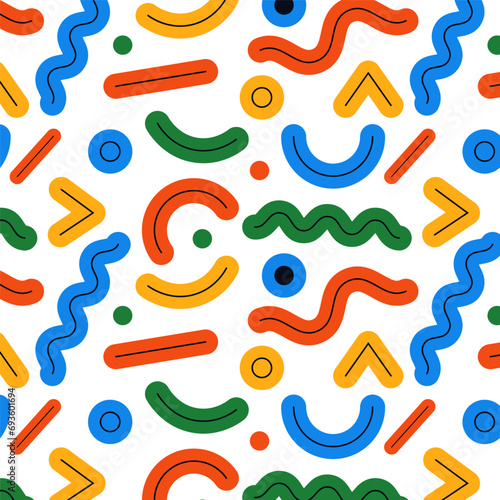 Simply figure pattern geometric seamless background colorful wallpaper