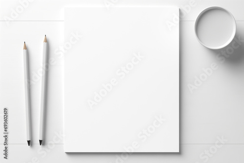 White notepad blank sheets - Top view