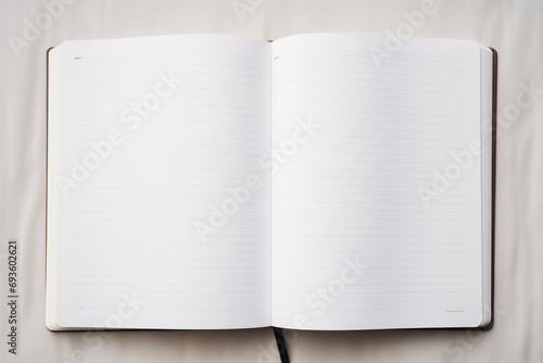 Open notebook blank sheets photo