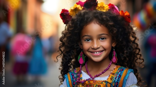 pretty Indian girl wearing traditional costume, Generative Ai