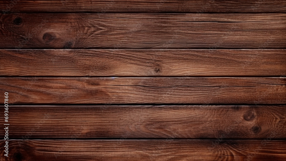 Naklejka premium Wooden background. Texture made of wooden boards. Dark Brown Wood texture with scratches.