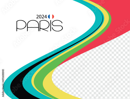 Banner with colored waves. Vector design.