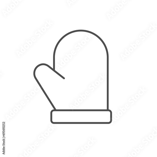 Kitchen mitten line outline icon
