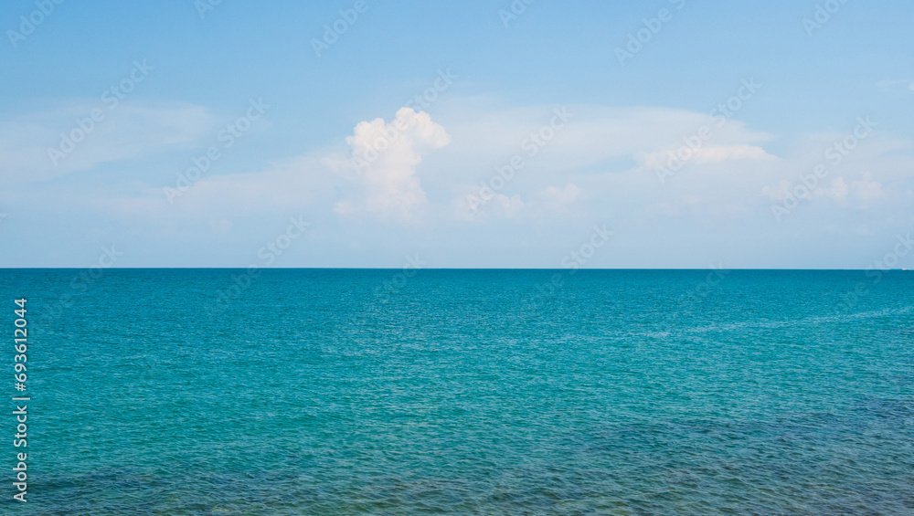 Panorama front viewpoint Leam Ya mountain landscape sea sky blue clear background no cloud day time look calm summer Nature tropical beautiful pacific ocean wave water nobody travel exotic horizon. Panorama front viewpoint Leam Ya mountain landscape sea sky blue clear background no cloud day time look calm summer Nature tropical beautiful pacific ocean wave water nobody travel exotic horizon.