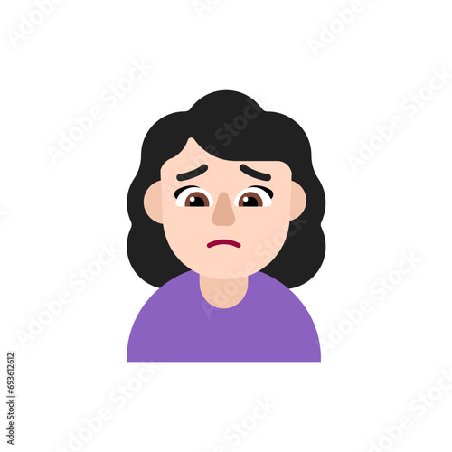 Woman Frowning: Light Skin Tone