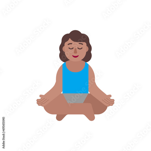 Woman in Lotus Position: Medium Skin Tone