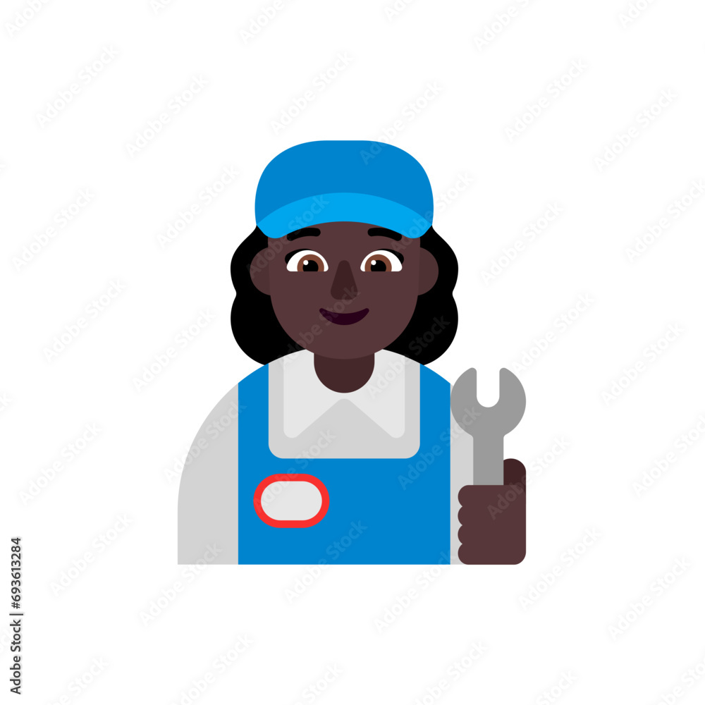 Woman Mechanic: Dark Skin Tone Woman Mechanic: Dark Skin Tone