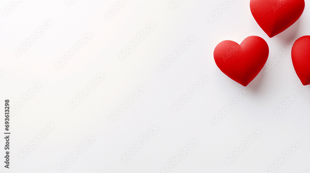 Valentine's day background with red hearts on white background. Valentine's day card. Valentine's day. Love concept.
