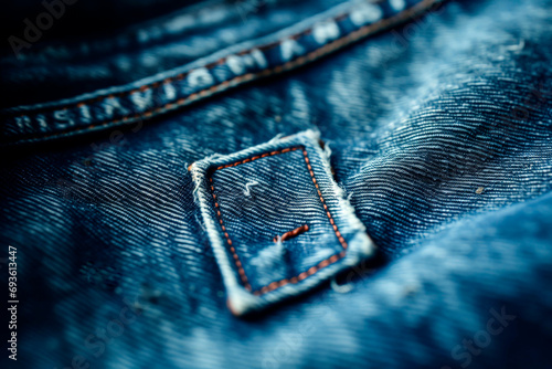 Generative AI illustration of details of blue jeans