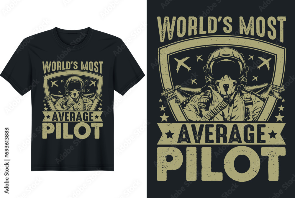 Pilot t-shirt vector graphic design Pilot t-shirt vector graphic design