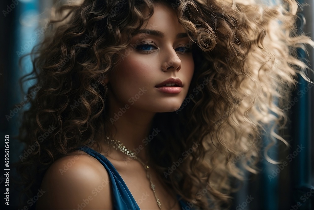 A stunning side profile of girl with curly hair. A stunning side profile of girl with curly hair.