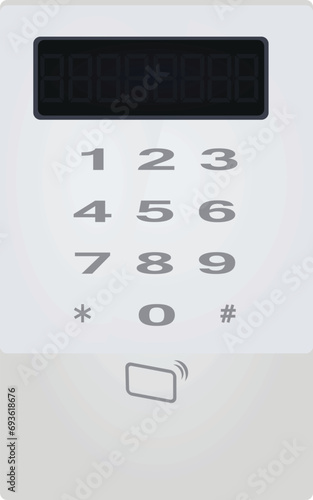 Electronic card reader display. vector illustration