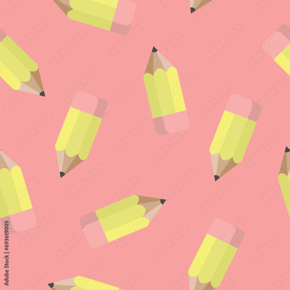 Pencil Pattern. Vector isolated seamless pattern with pencils Pencil Pattern. Vector isolated seamless pattern with pencils