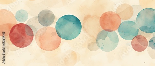 watercolor pattern with circles on sand Generative Ai photo