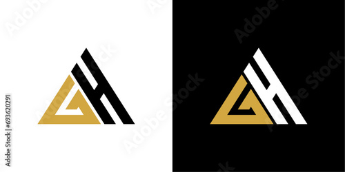 VECTOR LOGO GH ABSTRACT COMBINATION OF TRIANGLES photo