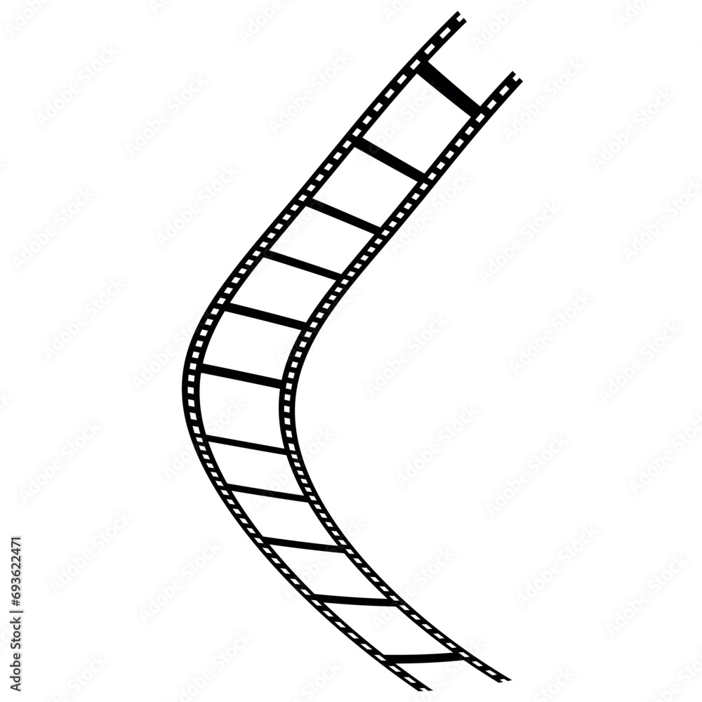 Fototapeta premium film strip isolated on white background. movies film background with flim roll. 3d flim roll