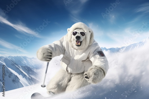 polar bear skiing