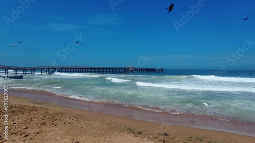 Valiyathura sea bridge, Kerala coastline, Arabian sea, Thiruvananthapuram