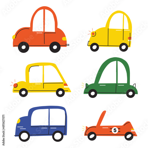 hand draw car illustration, transtort kids illustration, cartoon car