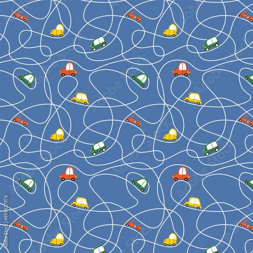 hand draw car pattern, transtort pattern, seamless, kids illustration, cartoon car, transport