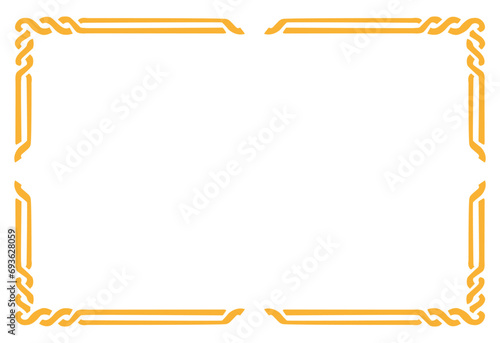 Orange border frame vector design template. Elegant element for certificate, diploma, voucher.