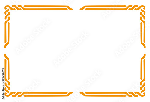 Orange border frame vector design template. Elegant element for your text, photo, certificate, diploma, voucher. photo